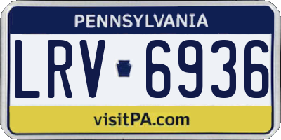 PA license plate LRV6936