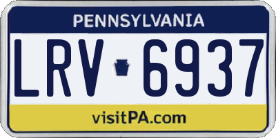 PA license plate LRV6937