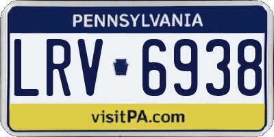PA license plate LRV6938
