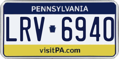 PA license plate LRV6940
