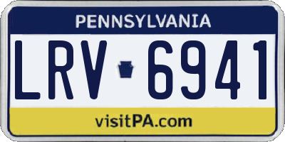 PA license plate LRV6941