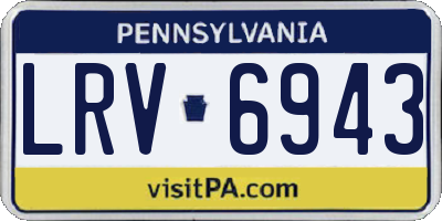 PA license plate LRV6943