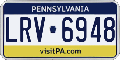 PA license plate LRV6948