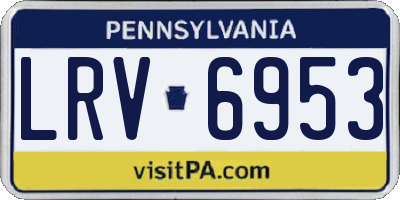 PA license plate LRV6953