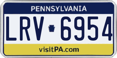 PA license plate LRV6954