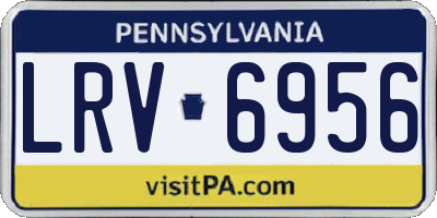 PA license plate LRV6956