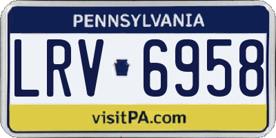 PA license plate LRV6958