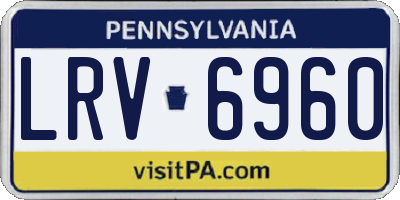 PA license plate LRV6960