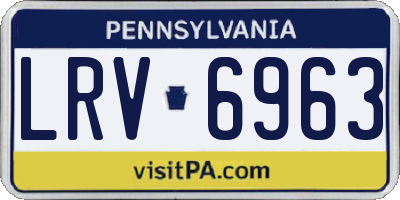 PA license plate LRV6963