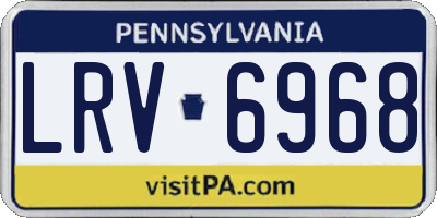 PA license plate LRV6968