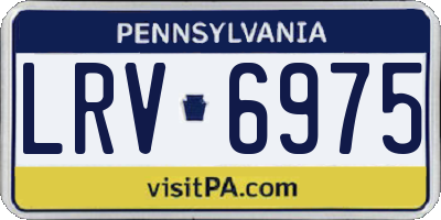PA license plate LRV6975