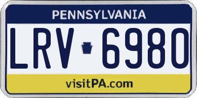 PA license plate LRV6980