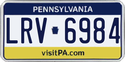PA license plate LRV6984
