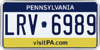 PA license plate LRV6989