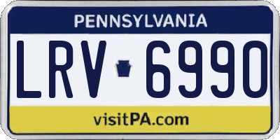 PA license plate LRV6990