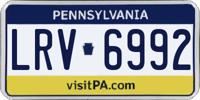 PA license plate LRV6992