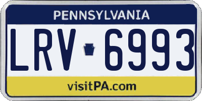 PA license plate LRV6993