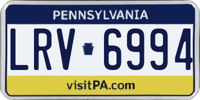 PA license plate LRV6994