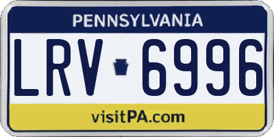 PA license plate LRV6996