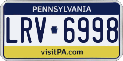 PA license plate LRV6998