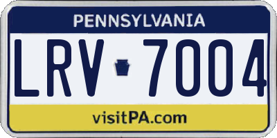 PA license plate LRV7004