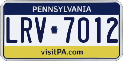 PA license plate LRV7012