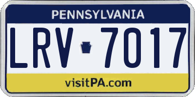 PA license plate LRV7017