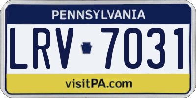 PA license plate LRV7031