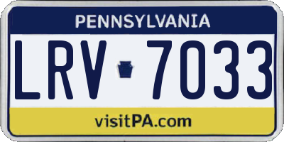 PA license plate LRV7033