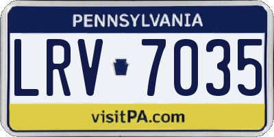 PA license plate LRV7035
