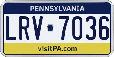 PA license plate LRV7036
