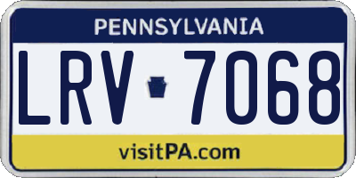 PA license plate LRV7068