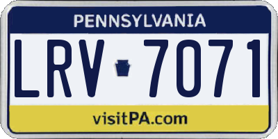 PA license plate LRV7071