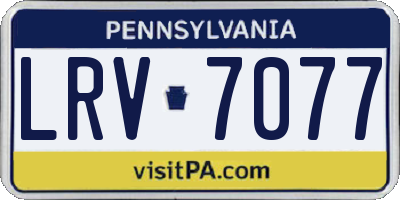 PA license plate LRV7077