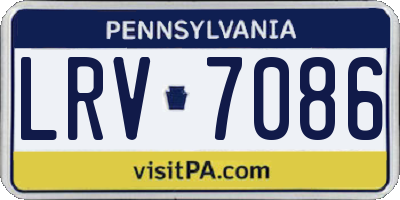 PA license plate LRV7086