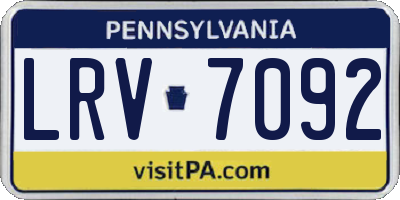 PA license plate LRV7092