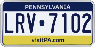 PA license plate LRV7102