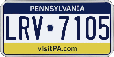 PA license plate LRV7105