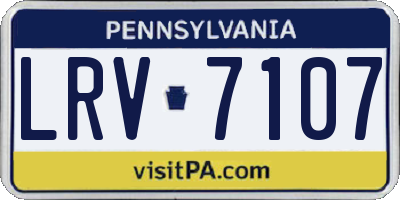 PA license plate LRV7107