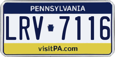 PA license plate LRV7116