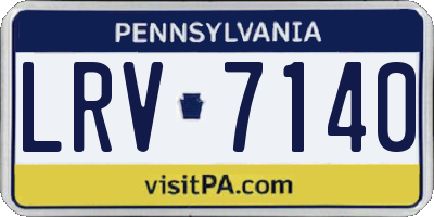PA license plate LRV7140