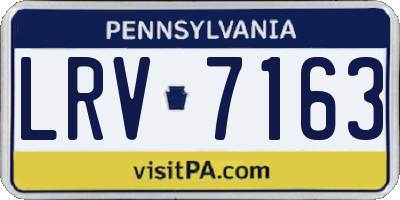 PA license plate LRV7163