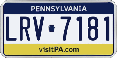 PA license plate LRV7181