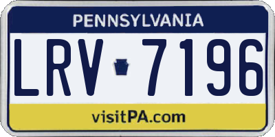 PA license plate LRV7196