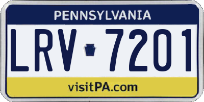PA license plate LRV7201