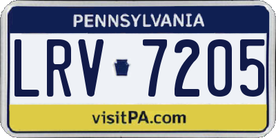 PA license plate LRV7205