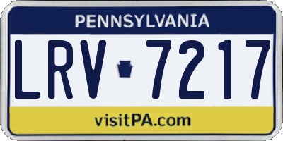PA license plate LRV7217