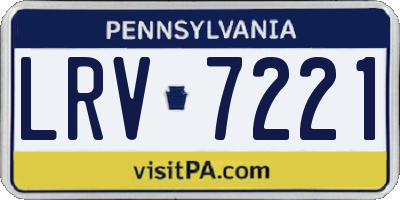 PA license plate LRV7221