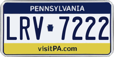 PA license plate LRV7222