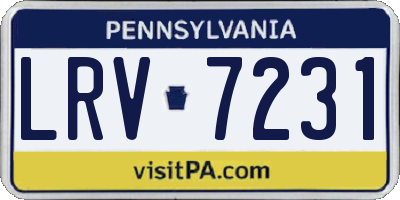 PA license plate LRV7231